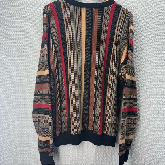 Vtg Norm Thompson Men Sweater L Coogi Style 3D Knit Chunky Textured Multi Color - Picture 6 of 9